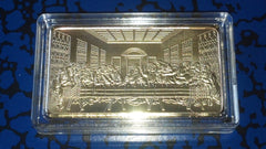 JESUS LAST SUPPER RELIGIOUS GOLD PLATED ART BAR
