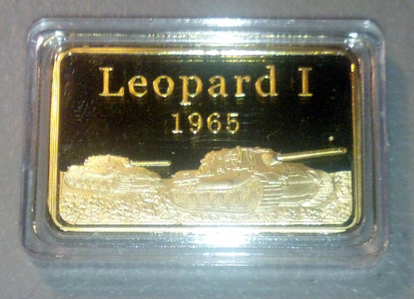 GERMAN 1965 LEOPARD I MILITARY FIGHTER GOLD PLATED ART BAR - 1