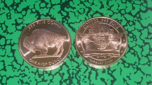 AMERICAN BISON COPPER ROUND 1 OZ - NOT LEGAL TENDER