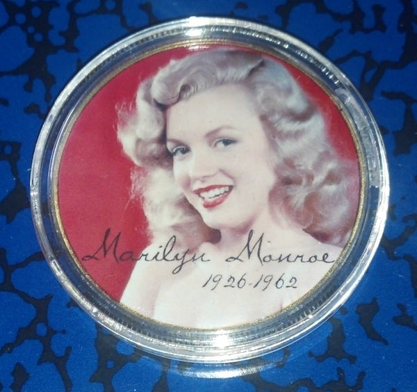 MARILYN MONROE SEXY #127 COLORIZED GOLD PLATED ART ROUND - 1