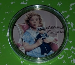 SHIRLEY TEMPLE #F3 COLORIZED GOLD PLATED ART ROUND