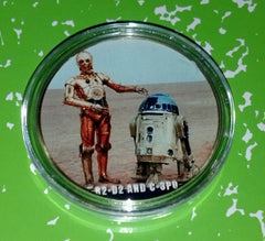 STAR WARS C-3PO & R2-D2 #S4 COLORIZED ART ROUND