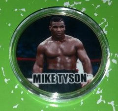 MIKE TYSON FIGHTER #BXB80 COLORIZED GOLD PLATED ART ROUND