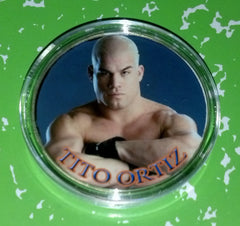 UFC TITO ORTIZ FIGHTER #BXB46 COLORIZED GOLD PLATED ART ROUND