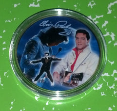 ELVIS PRESLEY #FELVIS61 COLORIZED GOLD PLATED ART ROUND
