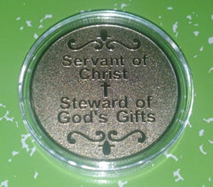 SERVANT OF CHRIST RELIGIOUS GOLD PLATED ART ROUND