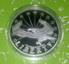 STATUE OF LIBERTY / BALD EAGLE SILVER PLATED ART ROUND - 2