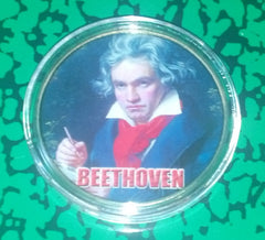 BEETHOVEN #BXB234 COLORIZED GOLD PLATED ART ROUND