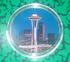 SEATTLE SPACE NEEDLE #BXB300 COLORIZED GOLD PLATED ART ROUND - 1