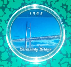 NORMANDY BRIDGE #BXB268 COLORIZED GOLD PLATED ART ROUND