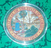 FLORIDA STATE SEAL #BXB285 COLORIZED GOLD PLATED ART ROUND - 1