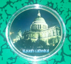 ST. PAUL'S CATHEDRAL #SPC1 COLORIZED GOLD PLATED ART ROUND
