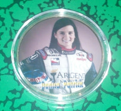 NASCAR DANICA PATRICK #F128 COLORIZED GOLD PLATED ART ROUND