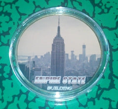 EMPIRE STATE BUILDING #BXB296 COLORIZED GOLD PLATED ART ROUND