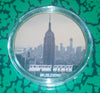 EMPIRE STATE BUILDING #BXB296 COLORIZED GOLD PLATED ART ROUND - 1