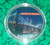 NEW YORK BROOKLYN BRIDGE #BXB292 COLORIZED GOLD PLATED ART ROUND - 1