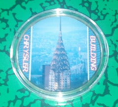 CHRYLSER BUILDING #BXB297 COLORIZED GOLD PLATED ART ROUND