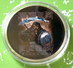 USA MILITARY #213 COLORIZED GOLD PLATED ART ROUND