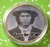 APACHE KID OLD WEST #BXB338 COLORIZED GOLD PLATED ART ROUND - 1