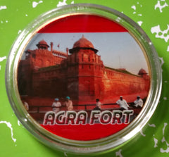 AGRA FORT #BXB308 COLORIZED GOLD PLATED ART ROUND