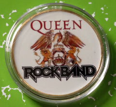 QUEEN ROCKBAND #F03 COLORIZED GOLD PLATED ART ROUND