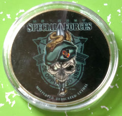 Army Special Forces De Oppresso Liber Colorized #C182SFB Military Honor Challenge Coin Award