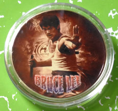 BRUCE LEE #553 COLORIZED GOLD PLATED ART ROUND
