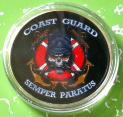USA COAST GUARD SEMPER PARATUS #196 COLORIZED ART ROUND