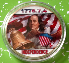 INDEPENDENCE 1776 FRANKLIN #F167 COLORIZED ART ROUND