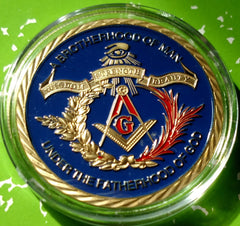 MASONIC BROTHERHOOD COLORIZED ART ROUND