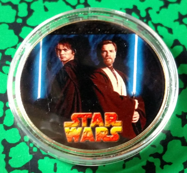 STAR WARS  #S23 COLORIZED GOLD PLATED ART ROUND - 1
