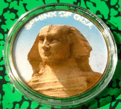 SPHINX OF GIZA EGYPT #BXB420 COLORIZED GOLD/BRASS ART ROUND