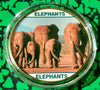 ELEPHANTS #BXB410 COLORIZED GOLD/BRASS ART ROUND - 1
