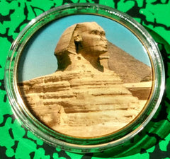 SPHINX EGYPT #BXB402 COLORIZED GOLD/BRASS ART ROUND
