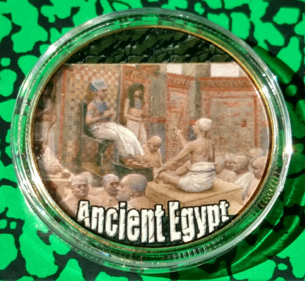 ANCIENT EGYPT #BXB416 COLORIZED GOLD/BRASS ART ROUND - 1