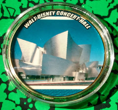 WALT DISNEY CONCERT HALL #BXB322 COLORIZED GOLD/BRASS ART ROUND