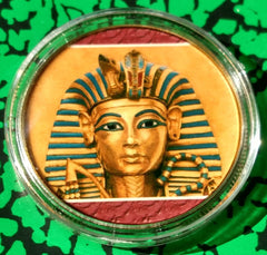 KING TUT EGYPT #BXB400 COLORIZED GOLD/BRASS ART ROUND