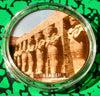 KARNAK TEMPLE EGYPT #BXB425 COLORIZED GOLD/BRASS ART ROUND - 1
