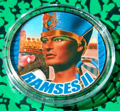 RAMSES II EGYPT #BXB399 COLORIZED GOLD/BRASS ART ROUND