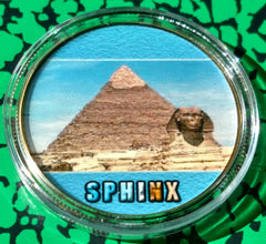 SPHINX EGYPT #BXB419 COLORIZED GOLD/BRASS ART ROUND