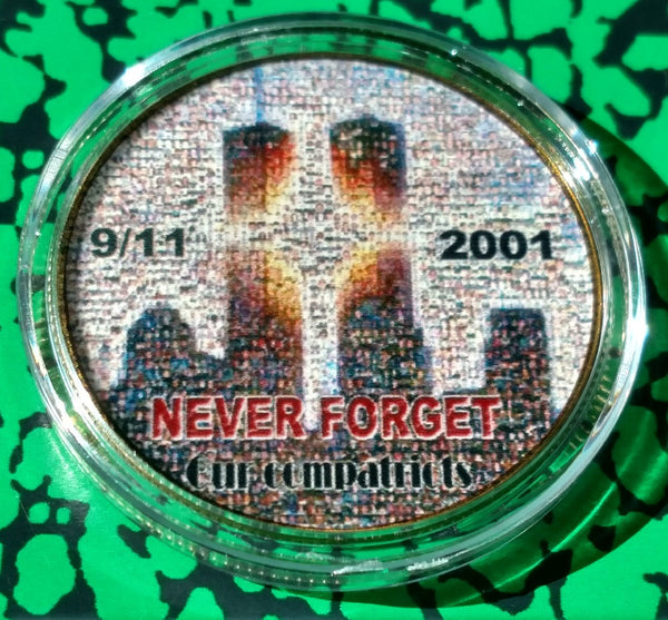 9/11 NEVER FORGET #261 COLORIZED ART ROUND - 1
