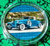 ANTIQUE COLLECTOR CAR #BXB430 COLORIZED GOLD/BRASS ART ROUND - 1