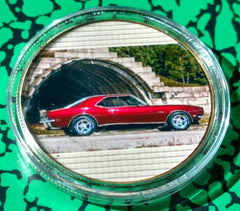 CAMARO MUSCLE CAR #BXB418 COLORIZED GOLD/BRASS ART ROUND