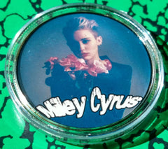 MILEY CYRUS #BXB318 COLORIZED GOLD/BRASS ART ROUND