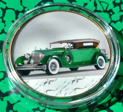 ANTIQUE COLLECTOR CAR #BXB429 COLORIZED GOLD/BRASS ART ROUND