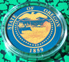 OREGON STATE SEAL #BXB359 COLORIZED GOLD PLATED ART ROUND - 1