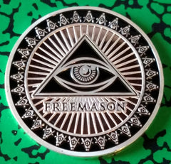 MASONIC FREEMASON COLORIZED ART ROUND