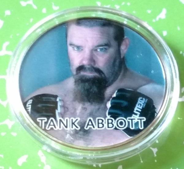 UFC TANK ABBOTT #BXB66 COLORIZED GOLD/BRASS ART ROUND - 1