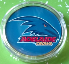 AFL ADELAIDE CROWS FOOTBALL #BXB621 COLORIZED GOLD/BRASS ART ROUND
