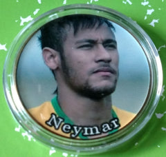 NEYMAR SOCCER #19860 COLORIZED GOLD/BRASS ART ROUND